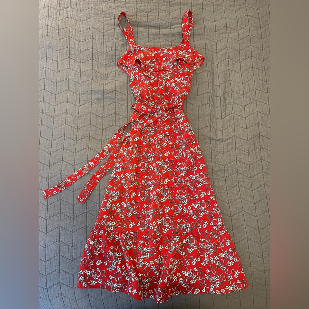 NWT Banana Republic Factory Red Floral Dress size 0